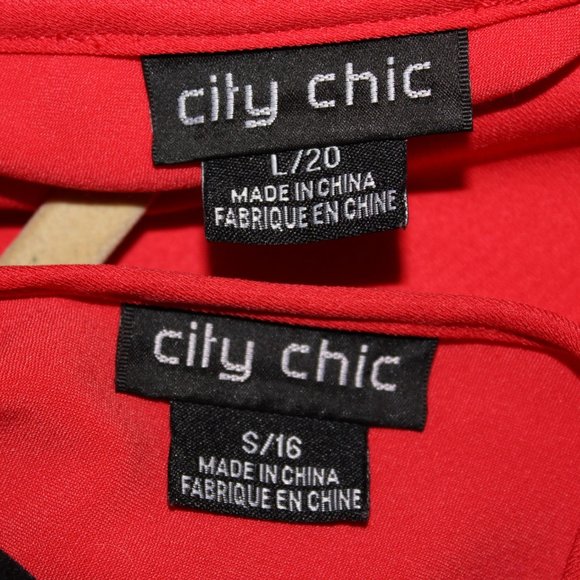 NWOT City Chic Berry Red Bell Sleeve Tunic Size 20 - Picture 10 of 10